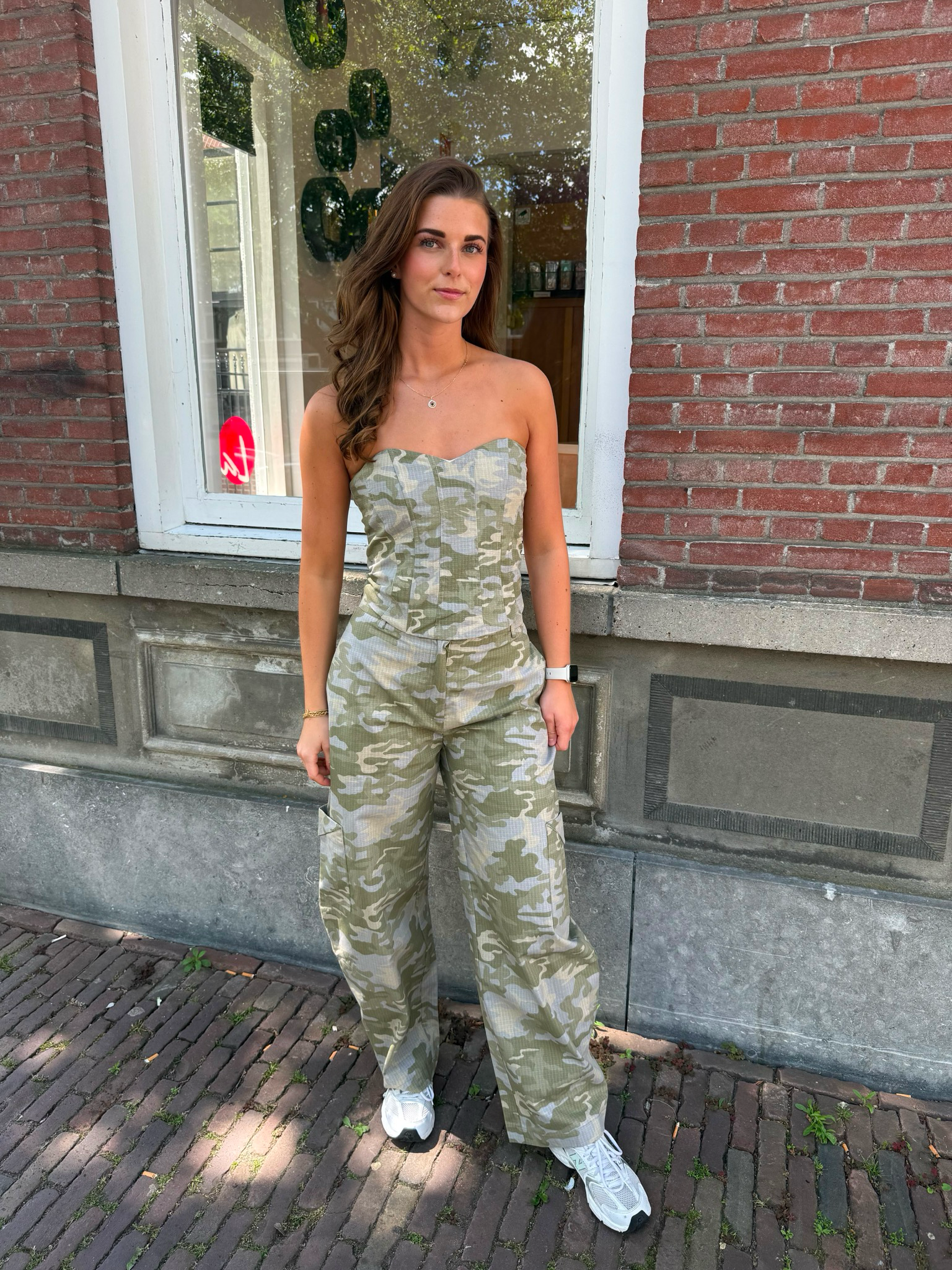 Charly camouflage lightgreen balloon jeans