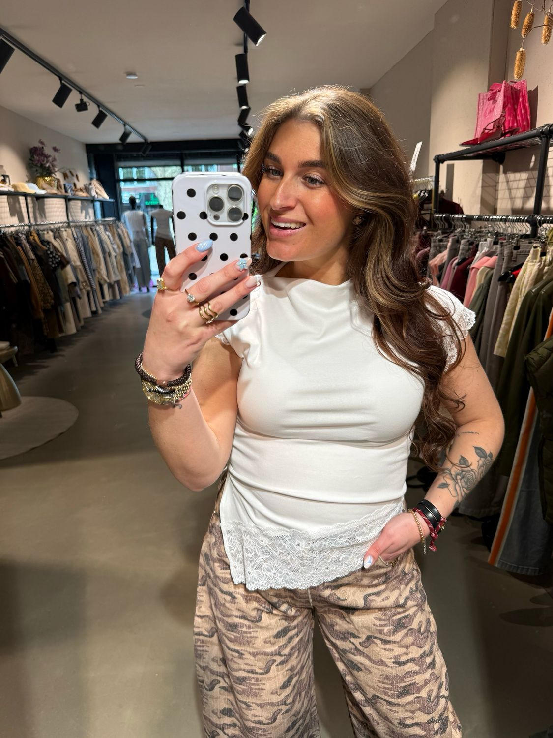 Eva t-shirt white/lace
