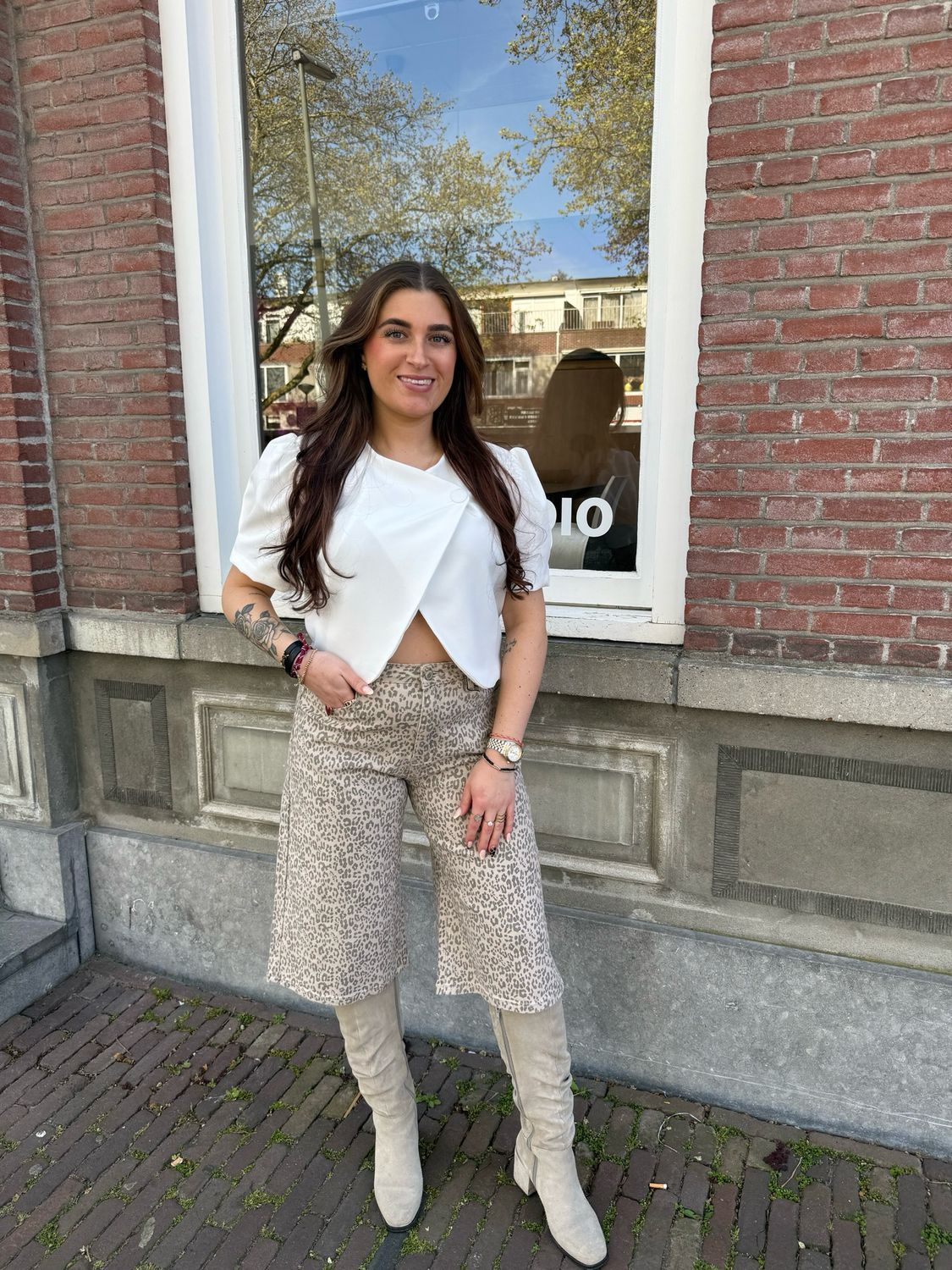 FENNA korte blazer wit