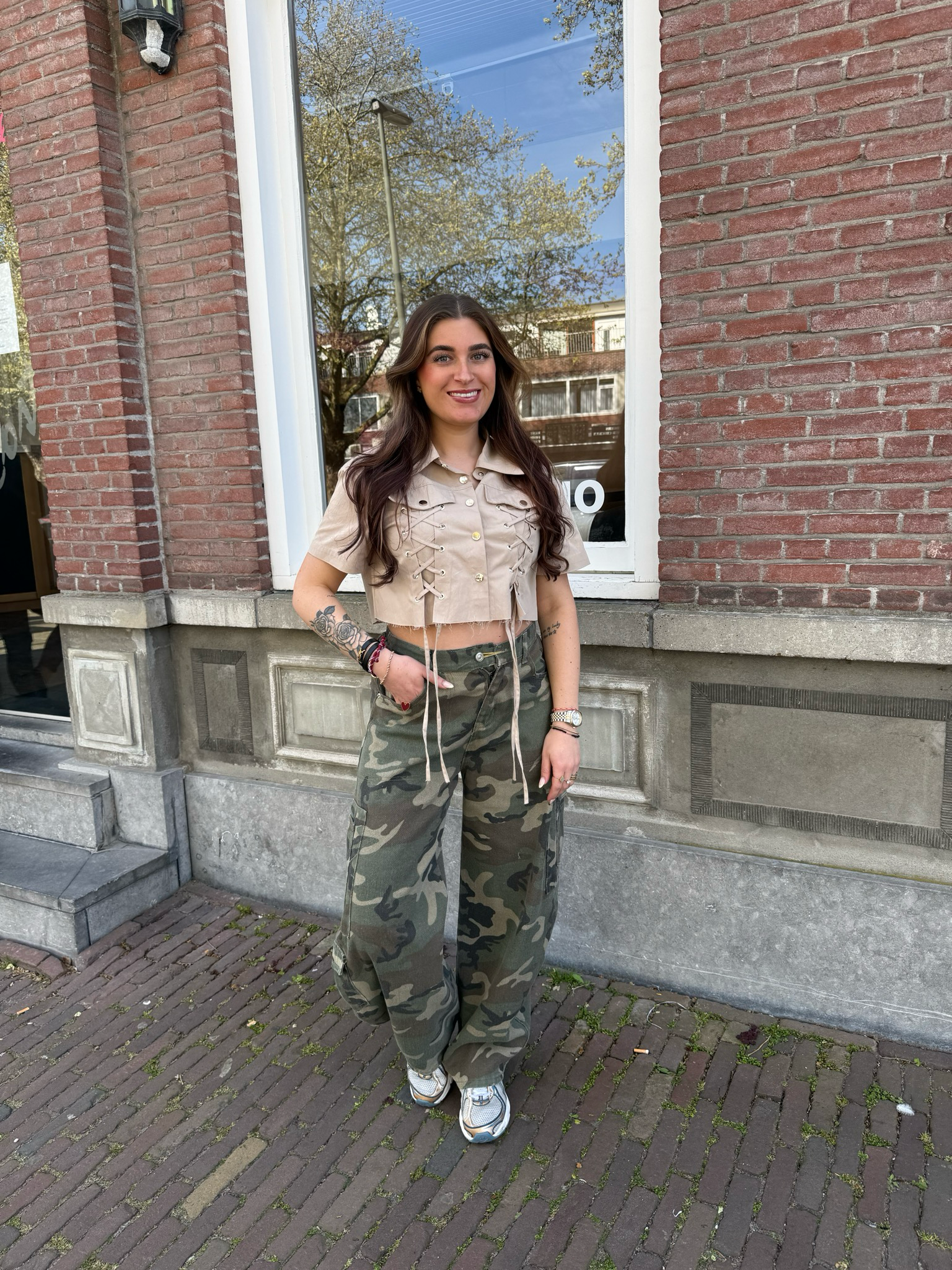 Sarah cropped top beige