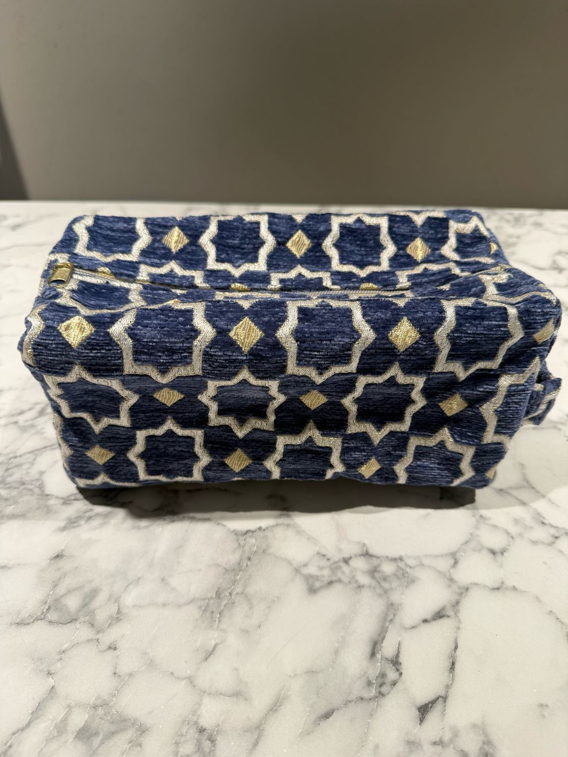 Vera blok toillettas jeans blauw