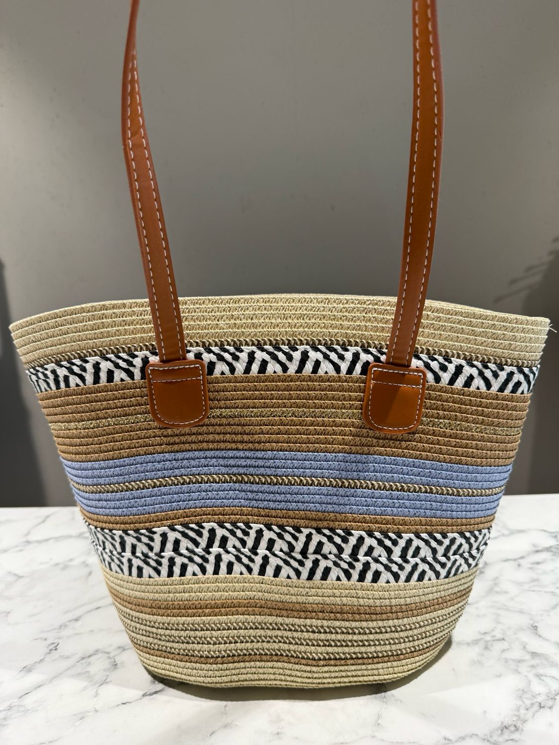 Lauri beach bag beige blue