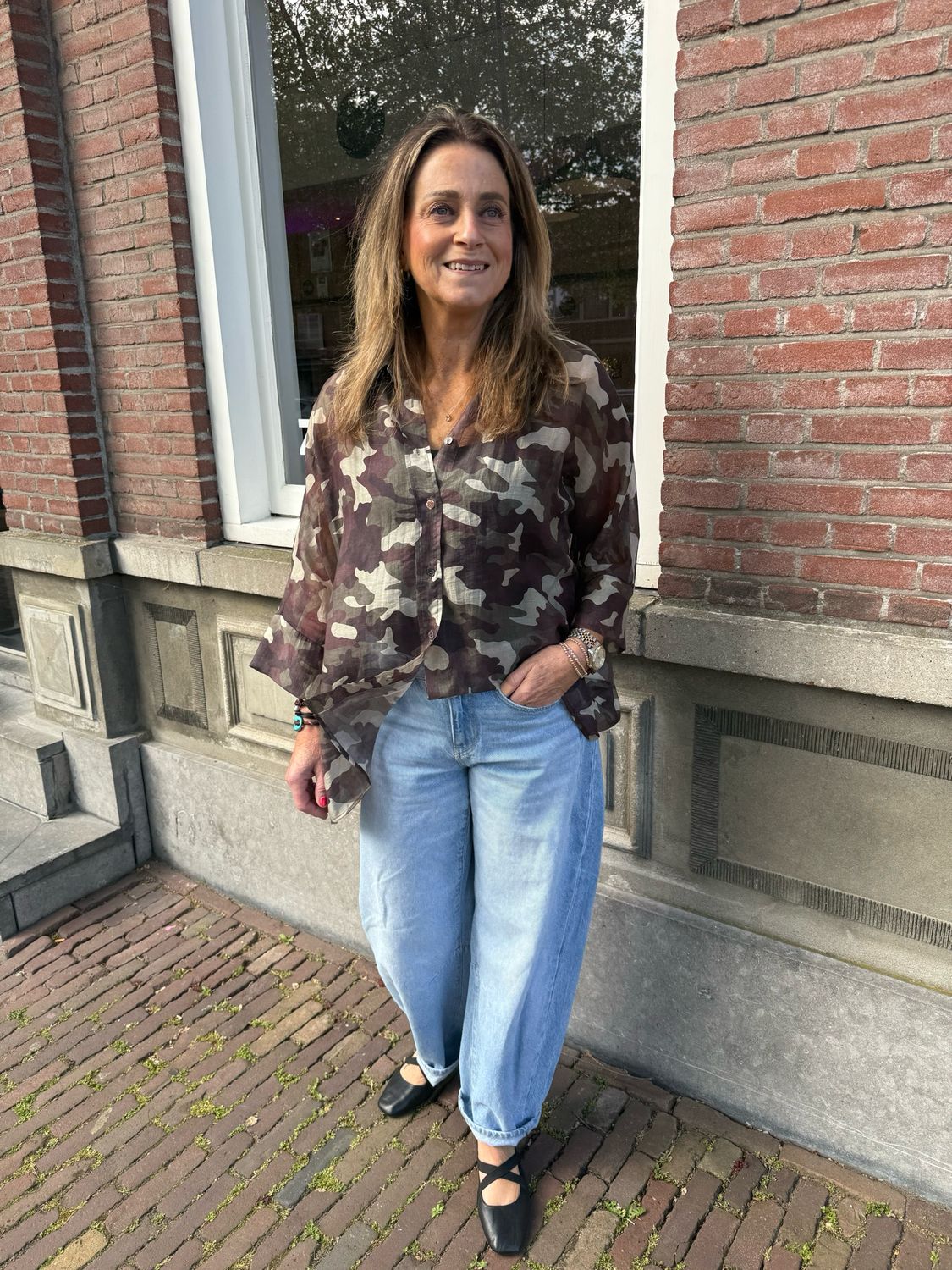 Bobbi camou blouse army green