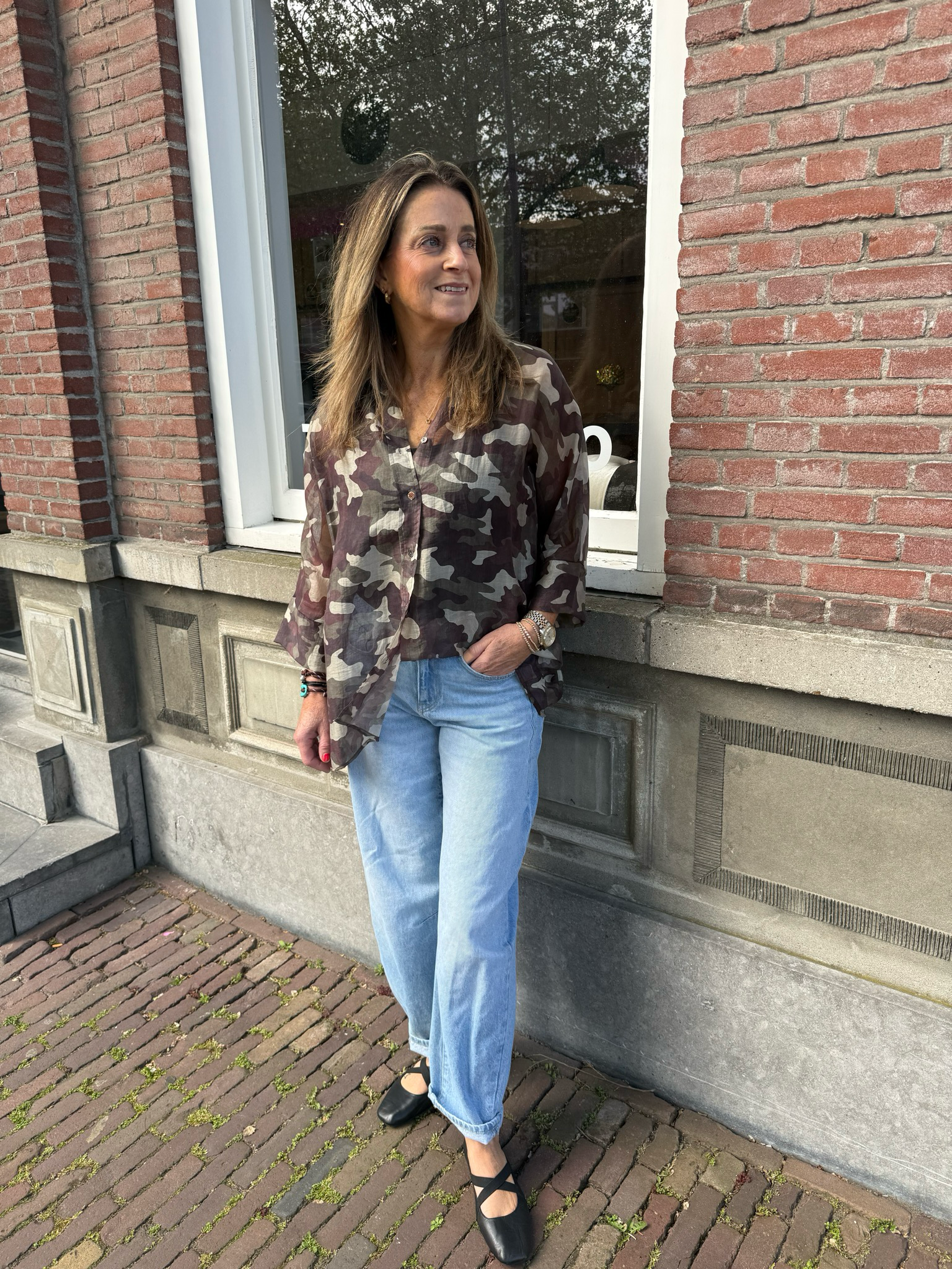 Bobbi camo blouse army green