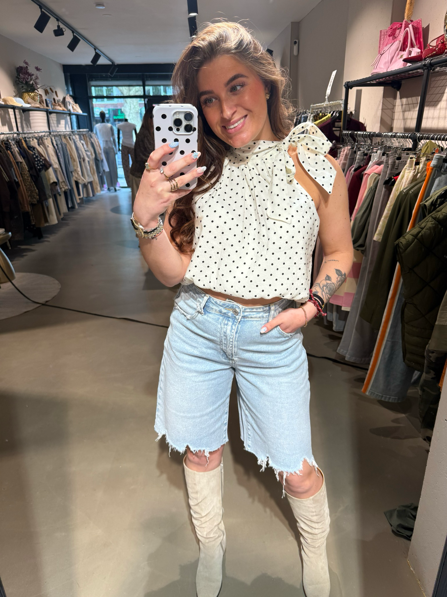 Queen Hearts Bella baggy stretch jort/bermuda destroyed jeans