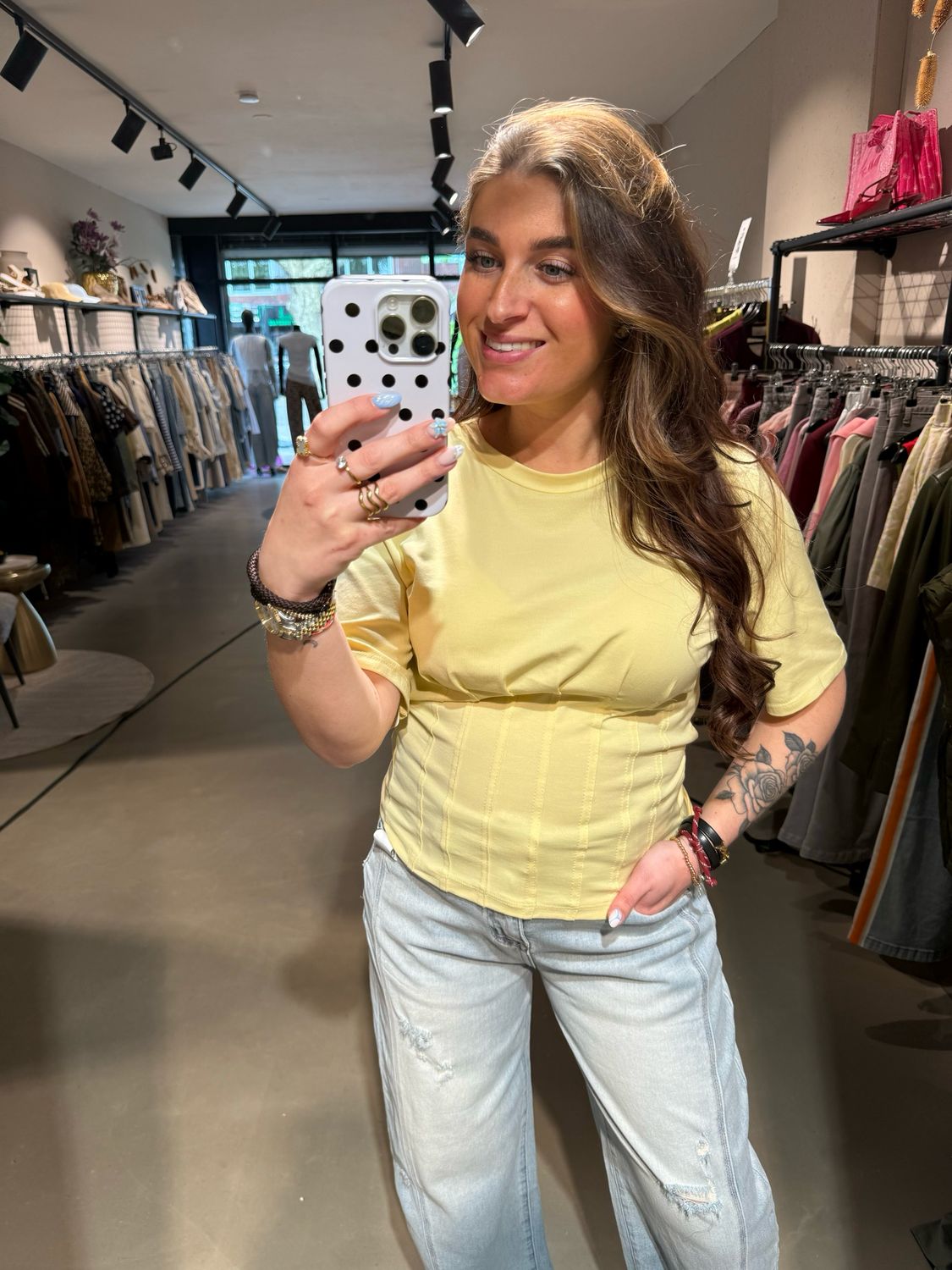 Ayla corset t-shirt yellow