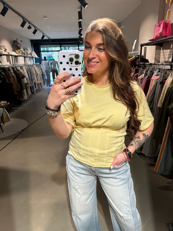 Ayla corset t-shirt yellow