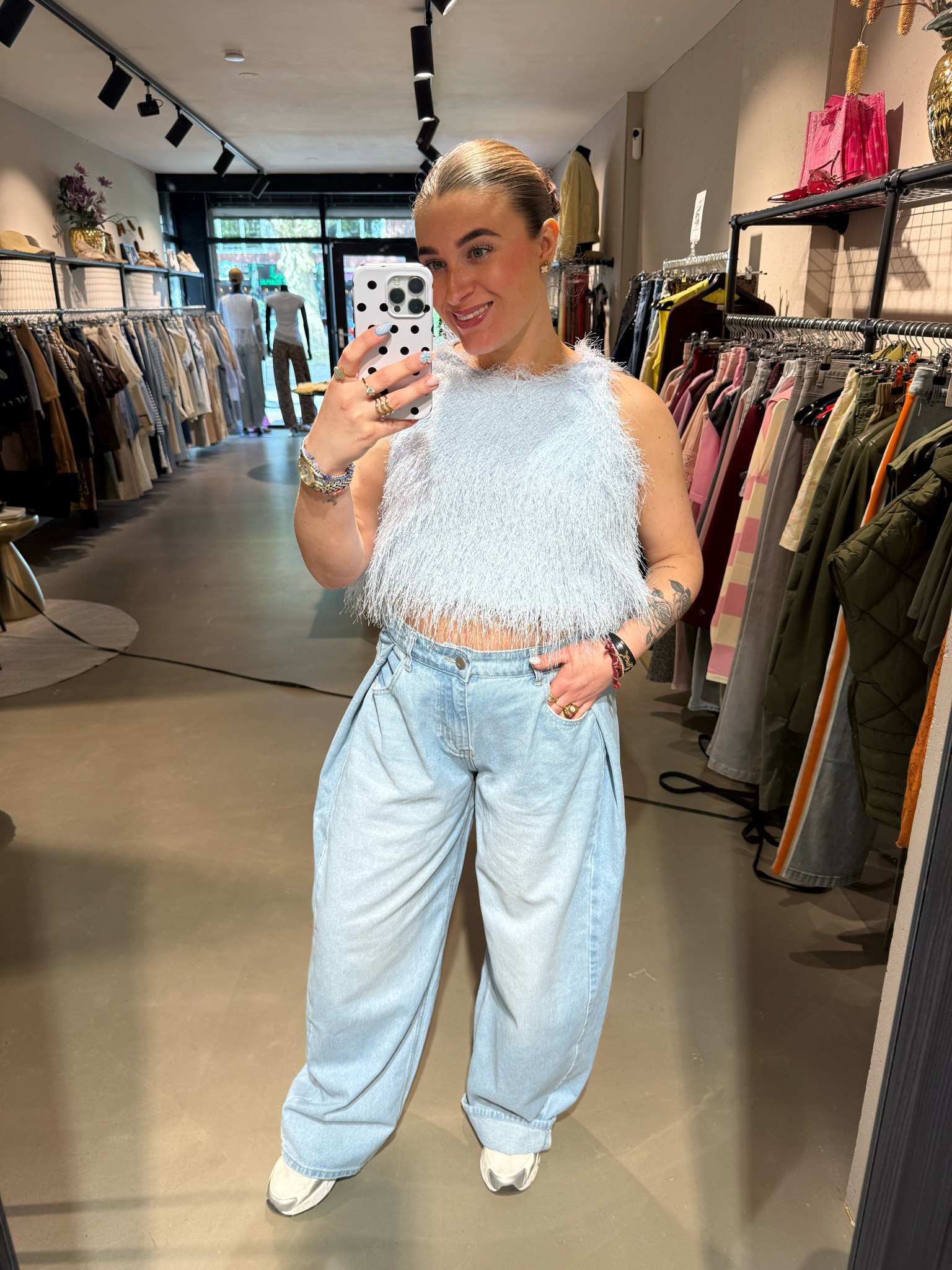 Loes fluffy top baby blue
