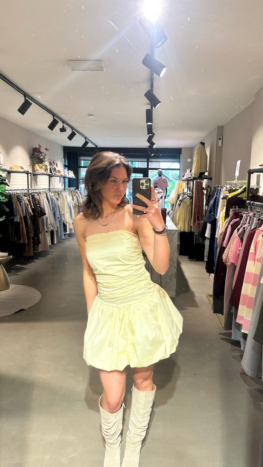 Sue little balloon strapless dress butteryellow Sue little balloon strapless dress butteryellow