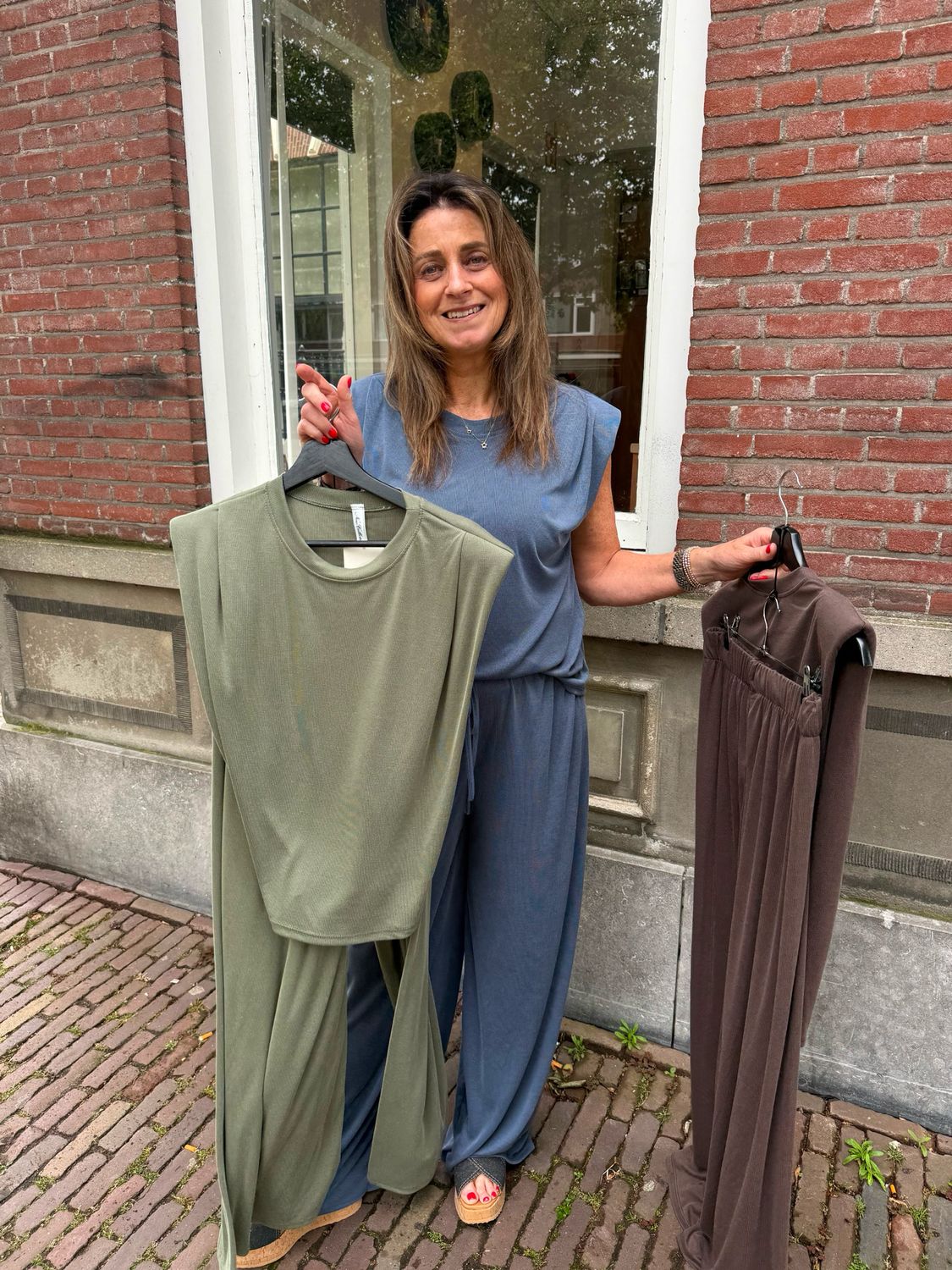 Sellie comfy co-ord set army green