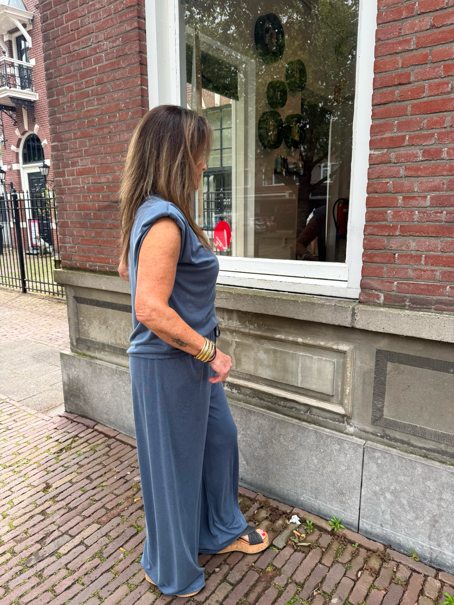 Sellie comfy co-ord set jeans blauw