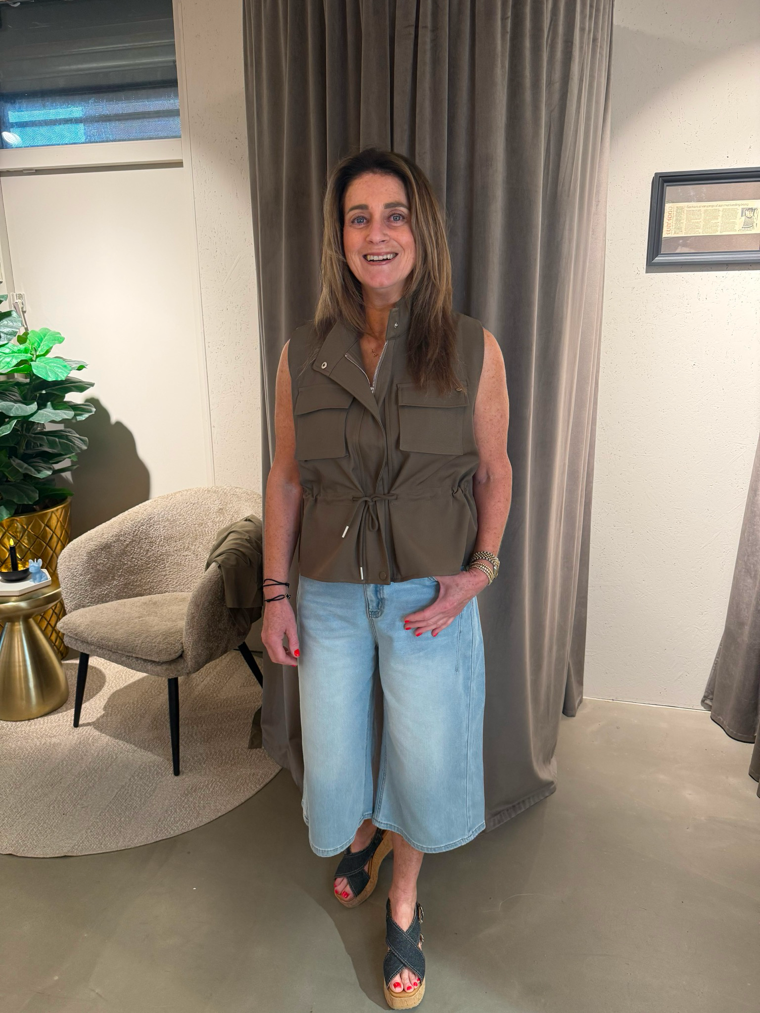 AMBIKA Aleid gilet coffe