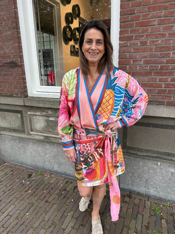 Noortje wikkel summerdress pink