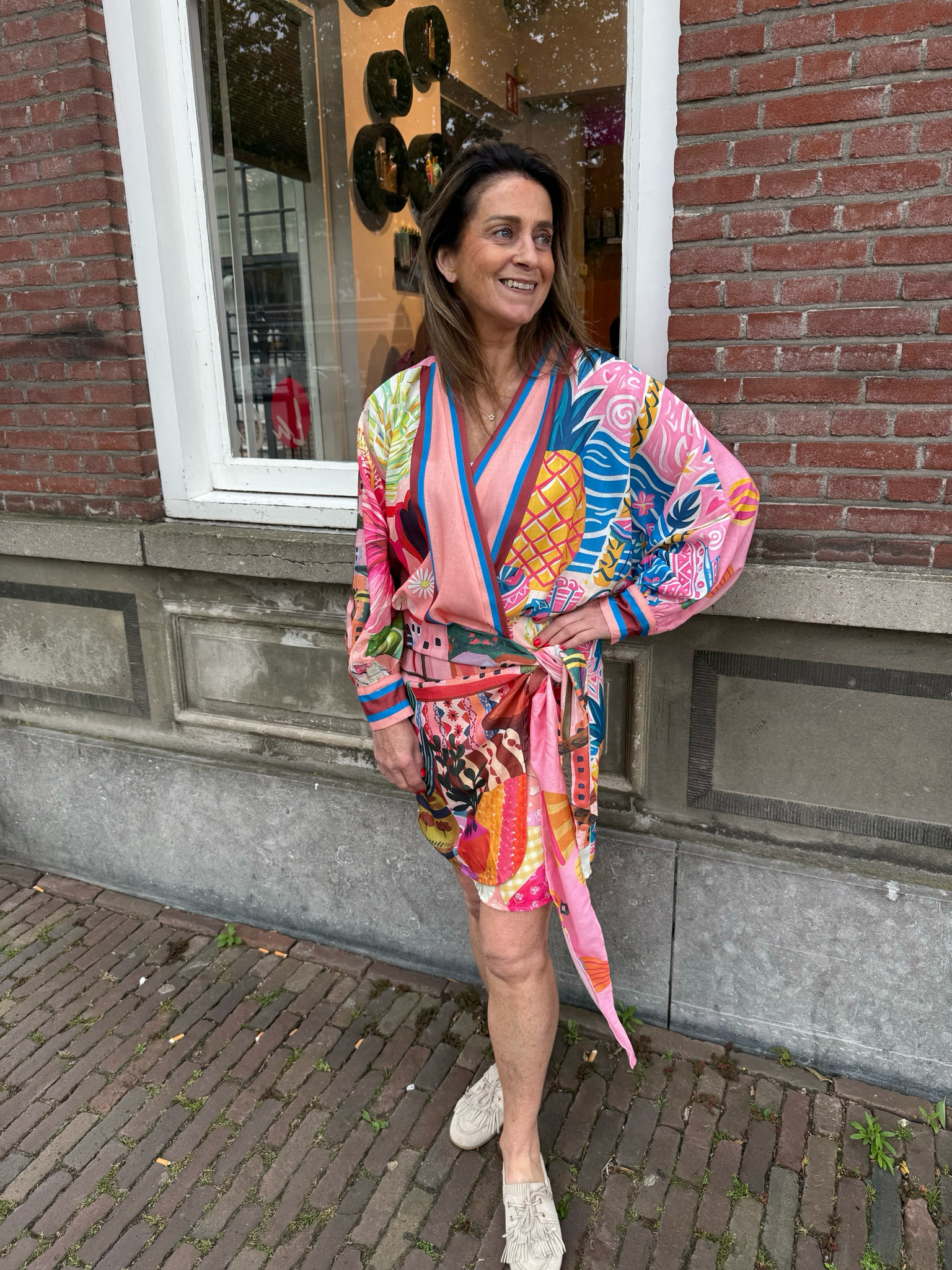 Noortje wikkel summerdress pink