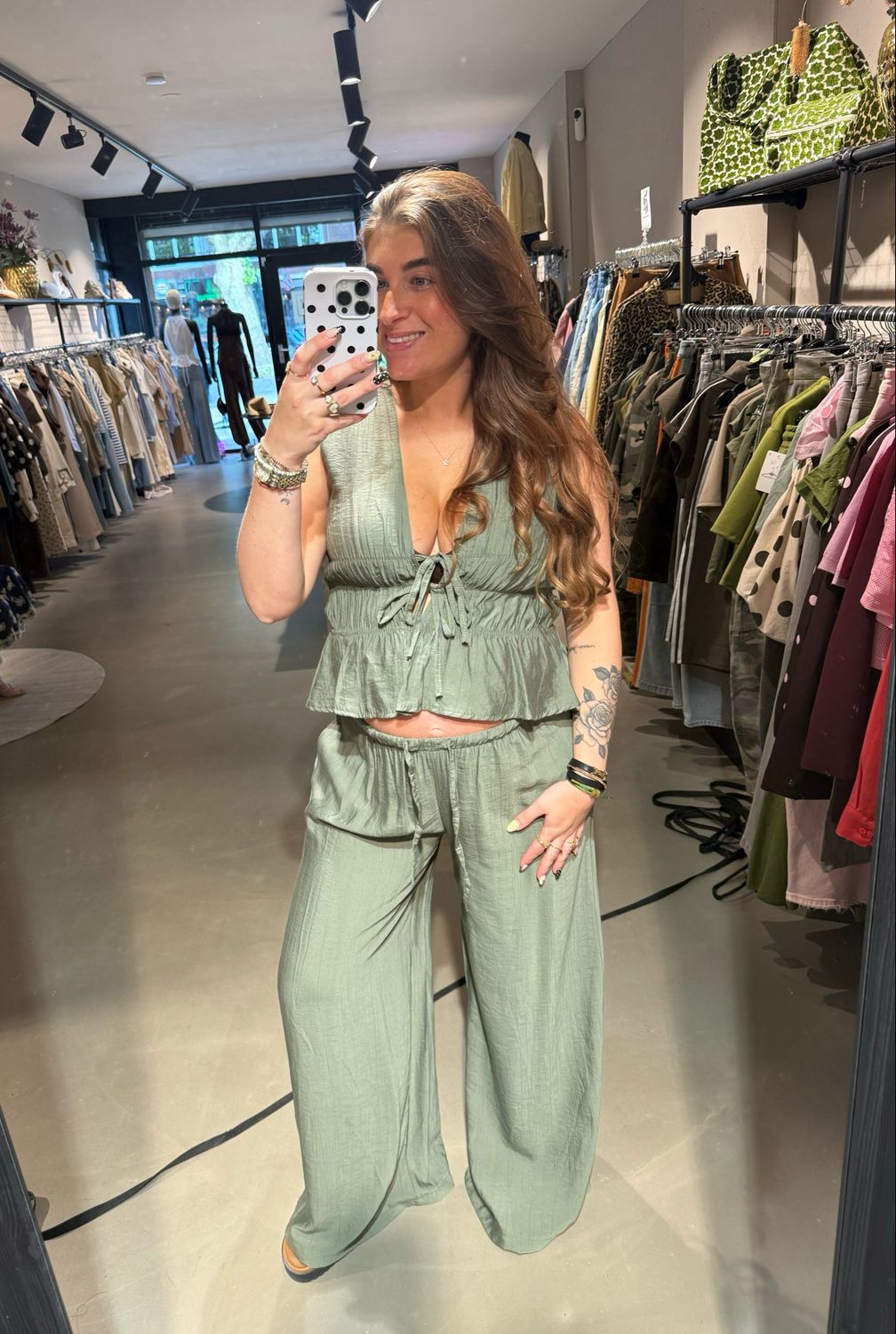 Aafke  co-ord set army green