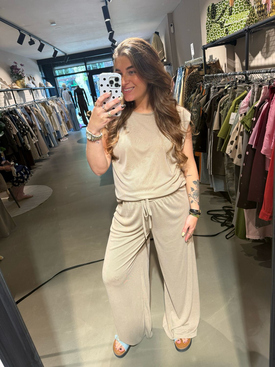 Sellie comfy co-ord set beige