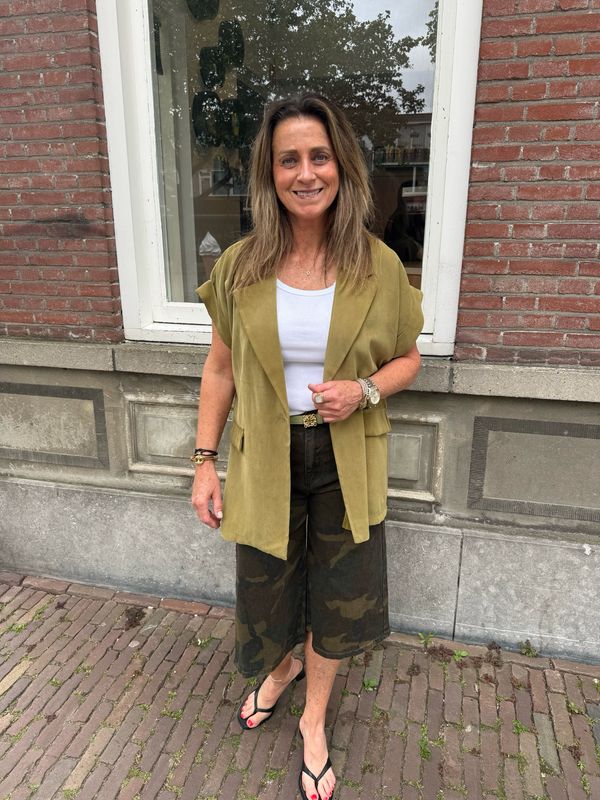 AMBIKA Addison blazer mouwloos pistache green