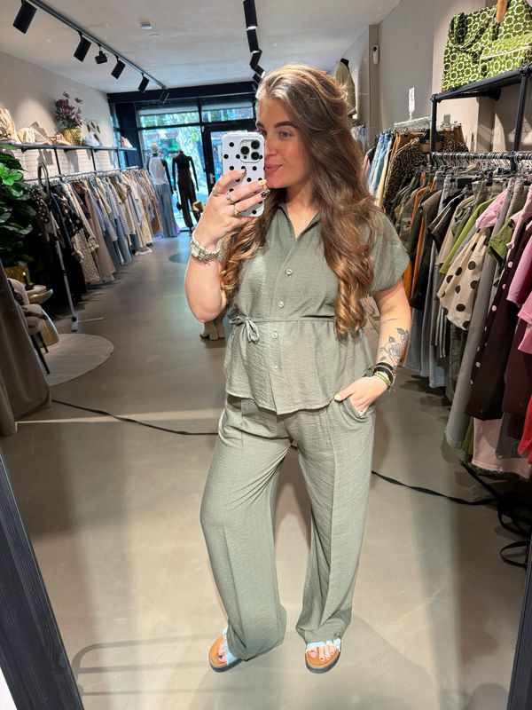 Chloe co-ord set army green
