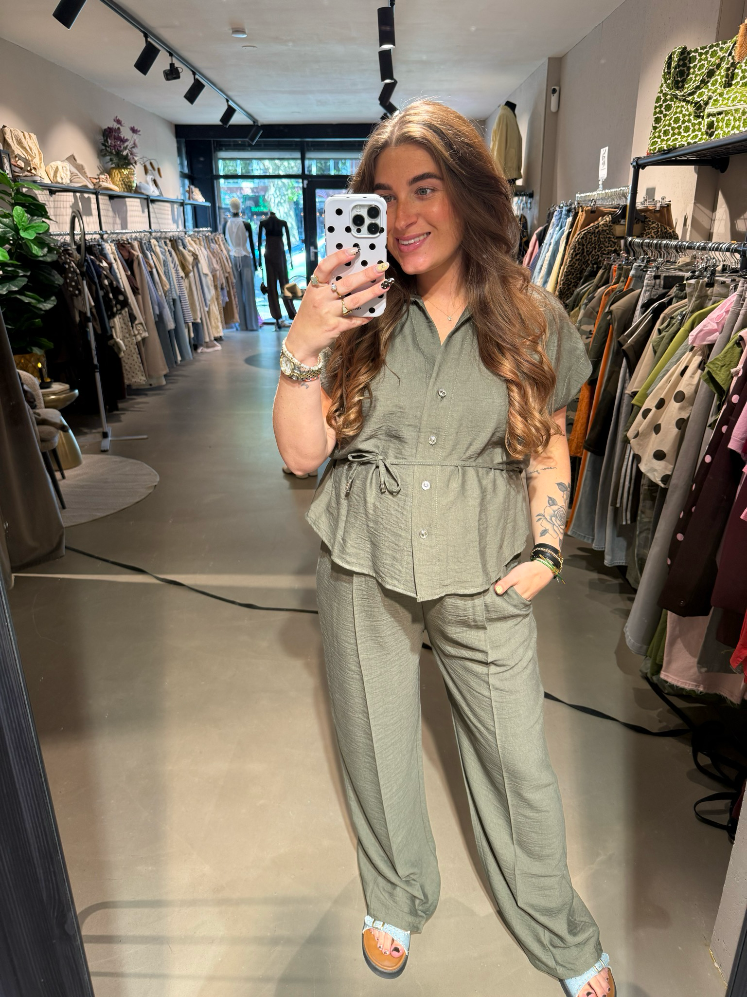 Chloe co-ord set army green
