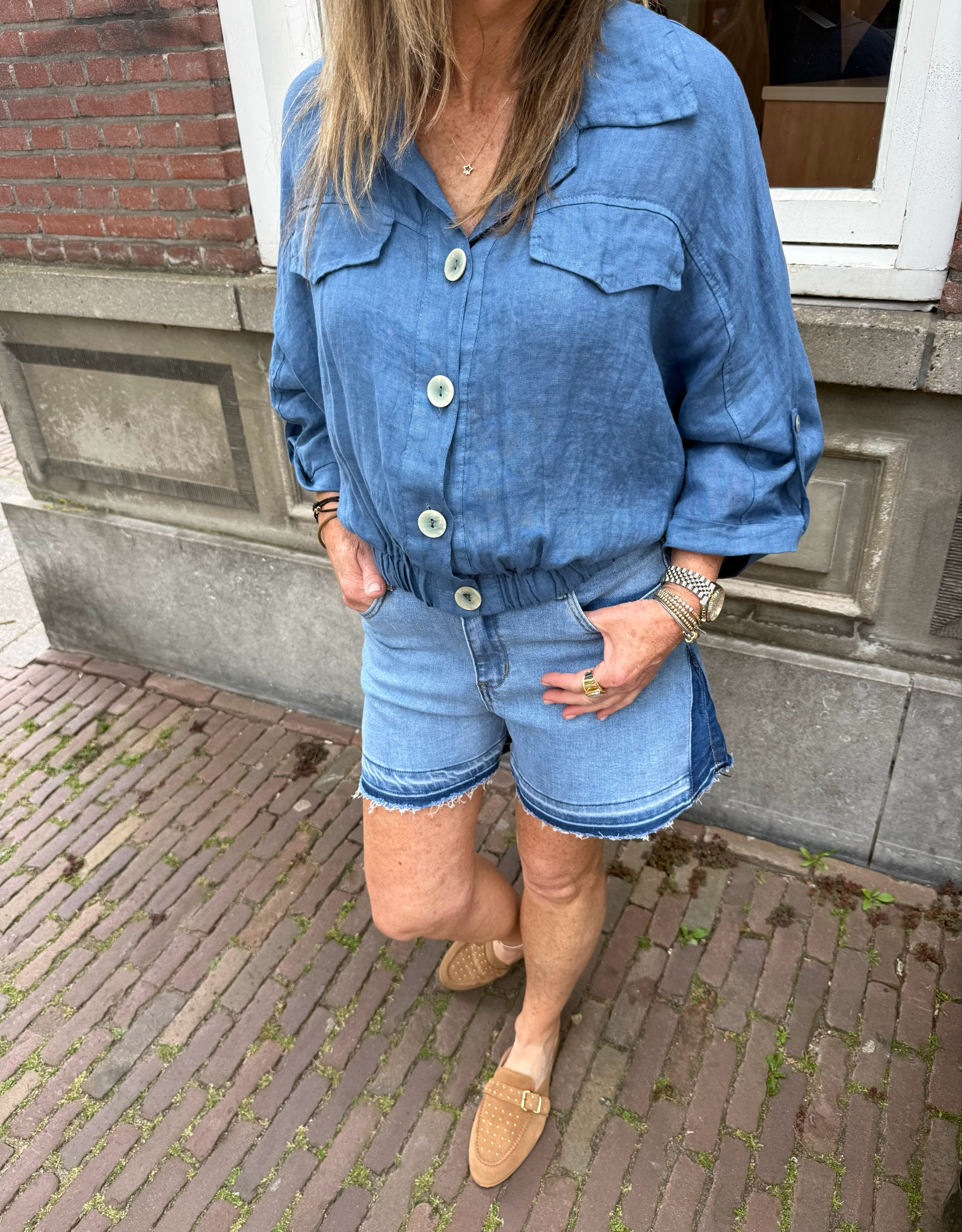 Drew jacket korenblauw