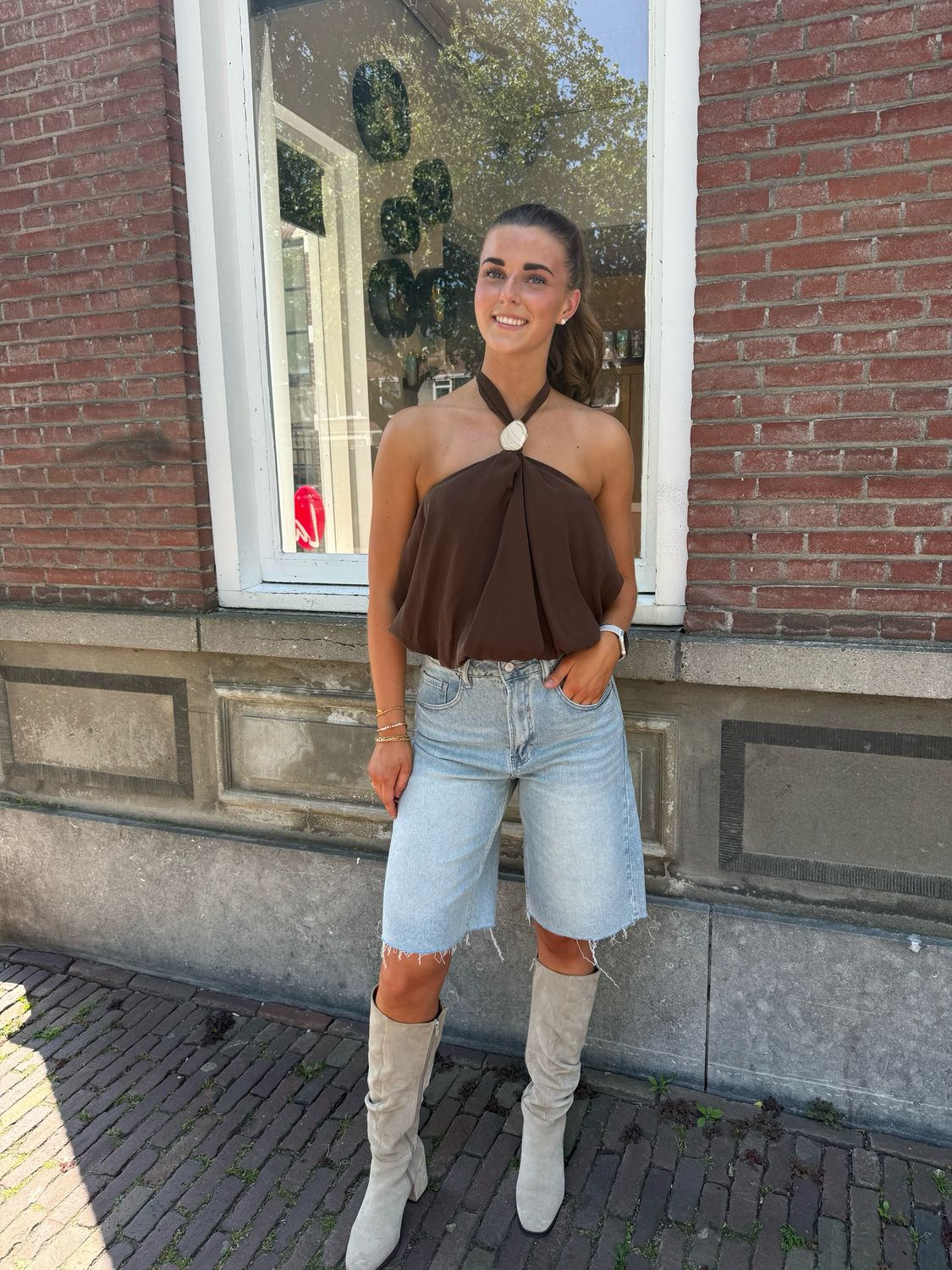 Freddy cropped top brown