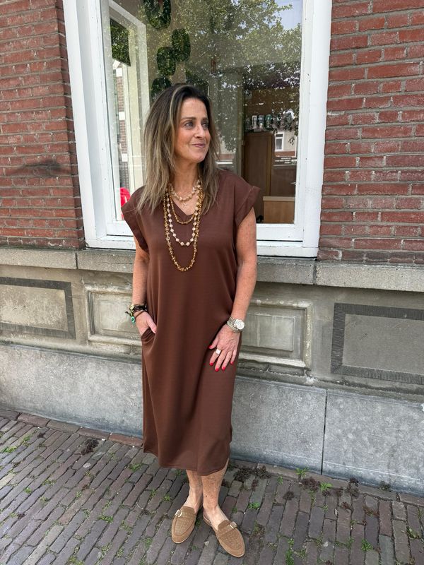 Doris comfy dress cognac
