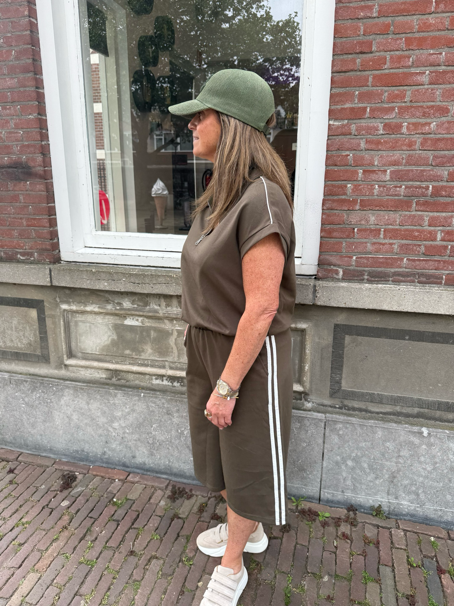 Eefje comfy co-ord jort & top army green