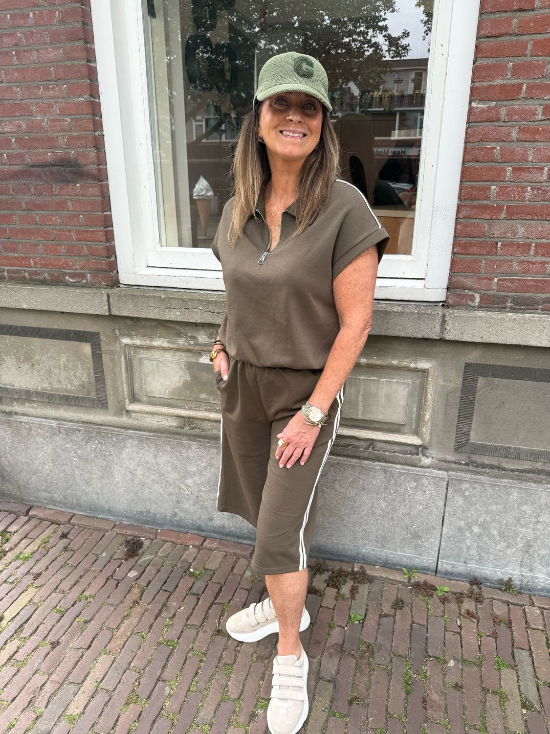 Eefje comfy co-ord jort & top army green Eefje comfy co-ord jort & top army green