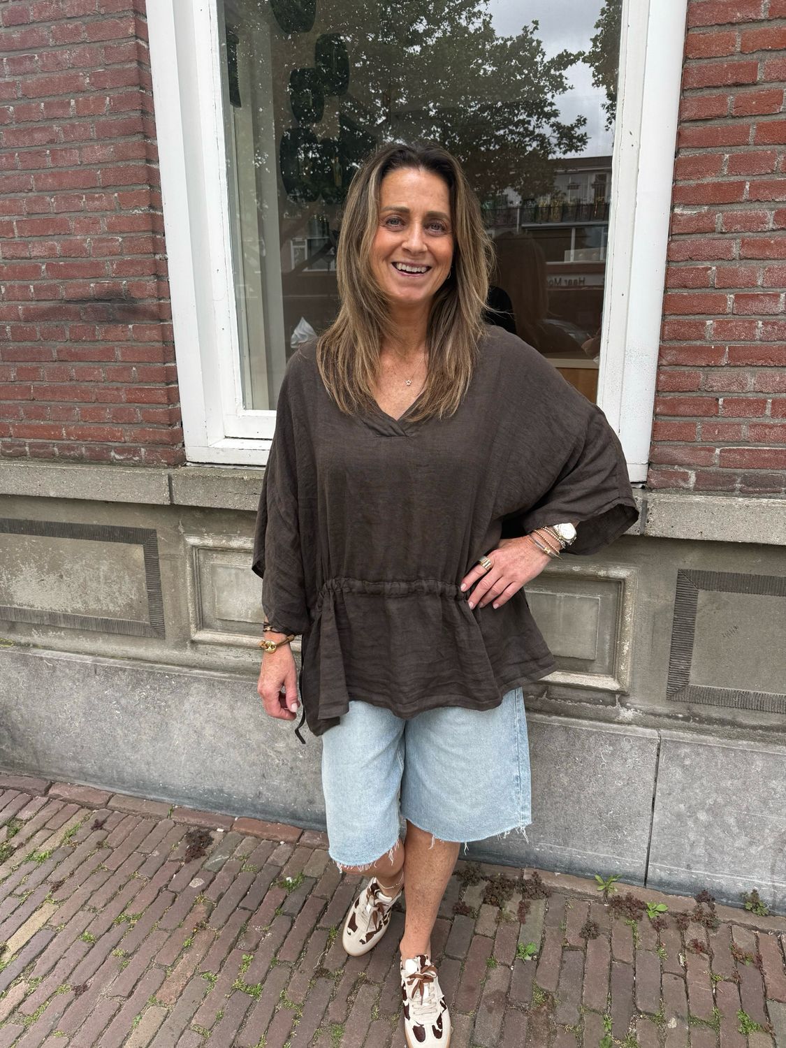 Elia blouse linnen brown Elia blouse linnen brown