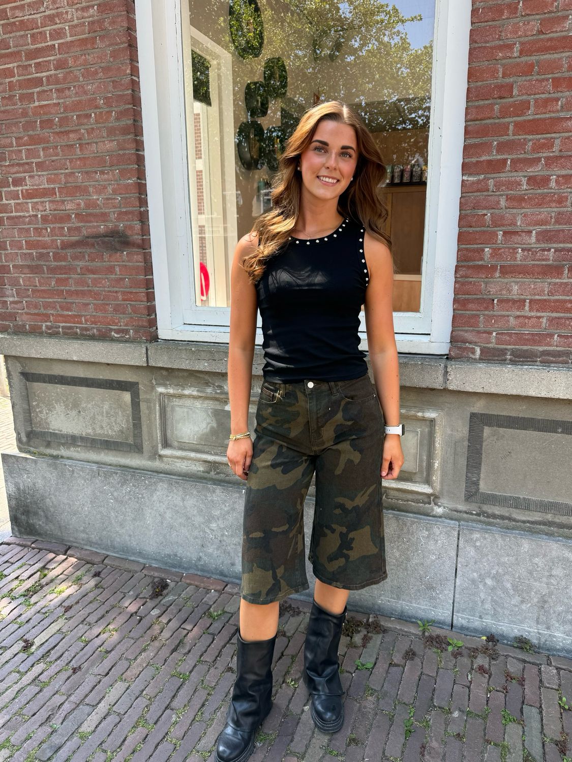 Eda top met studs black Eda top met studs black