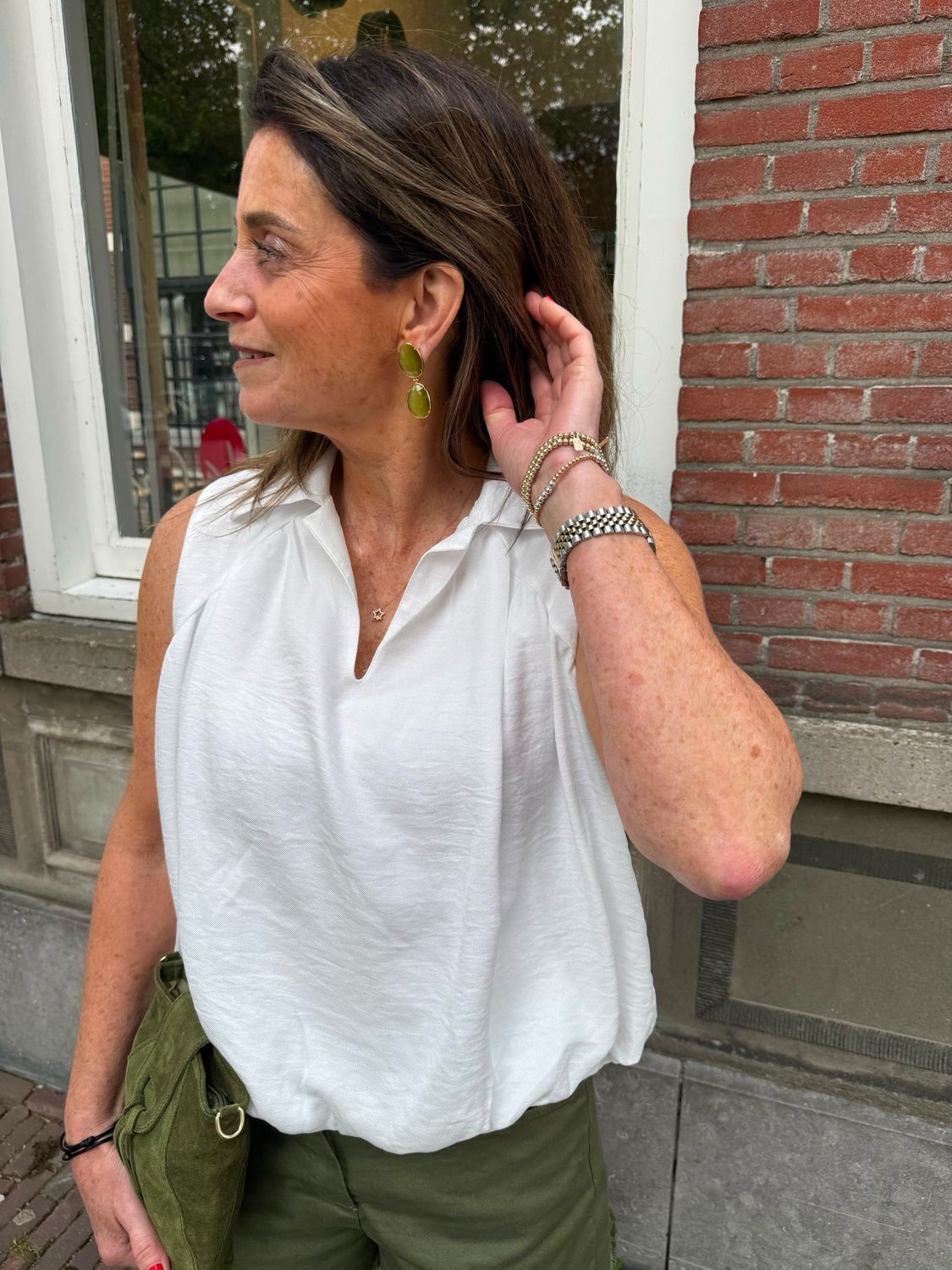 Indi oorbellen pistache green