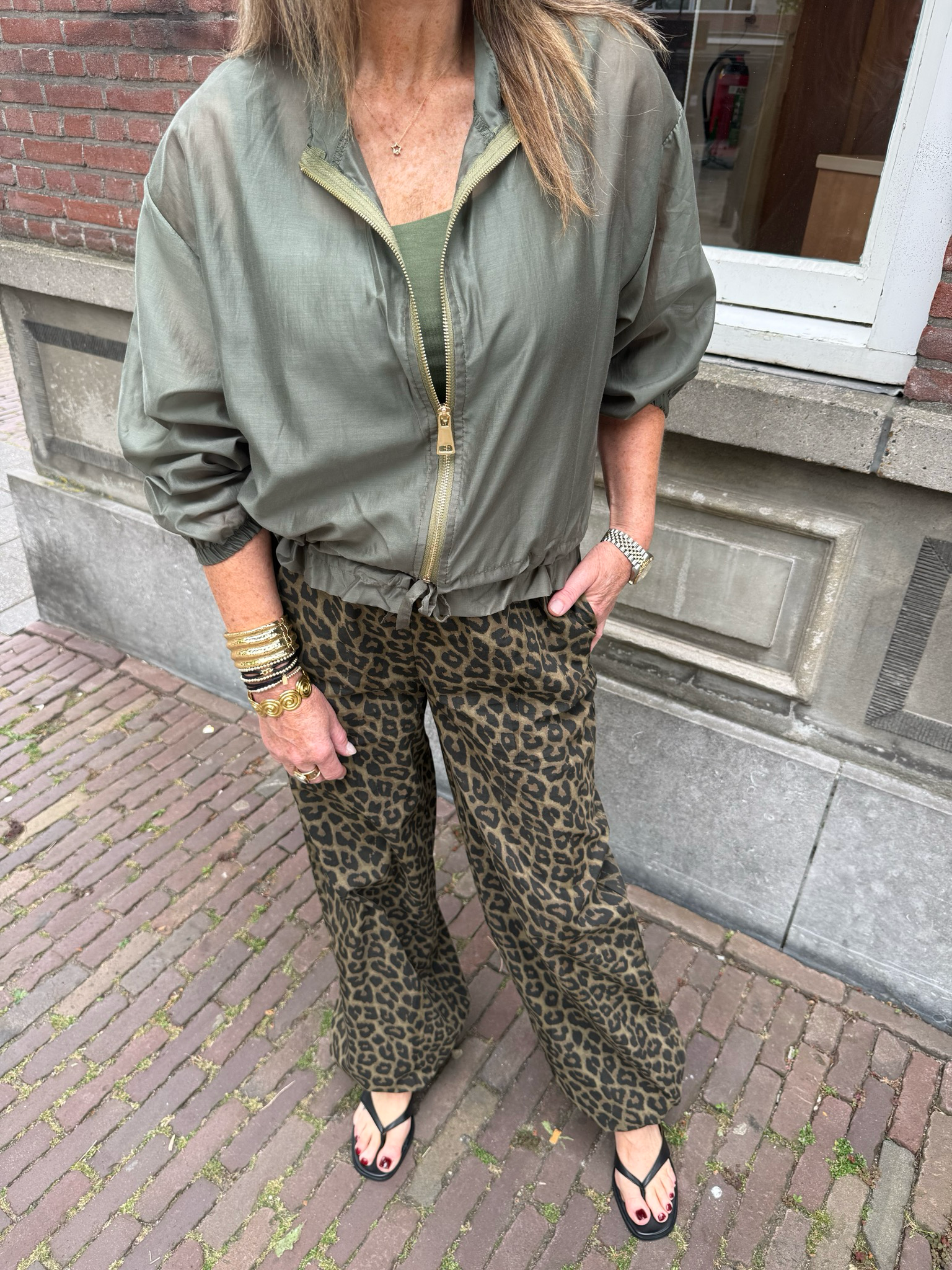 Ivanka bomber blouse army green