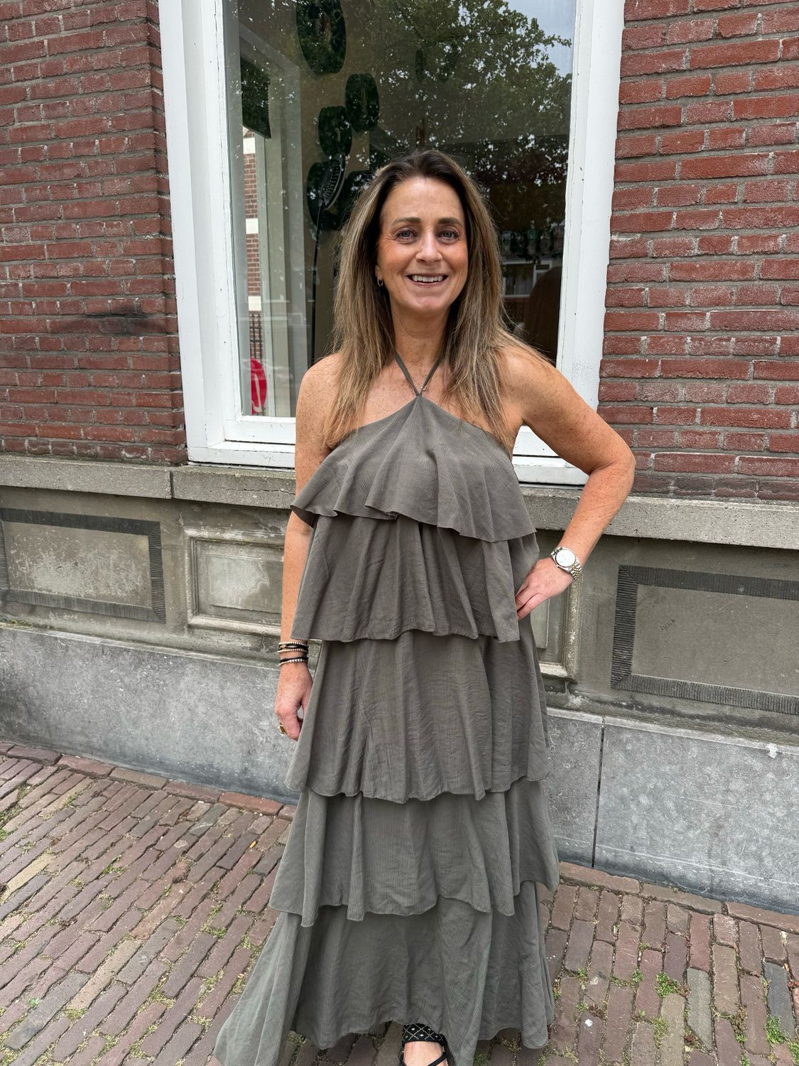GWENN rouchels summerdress taupe