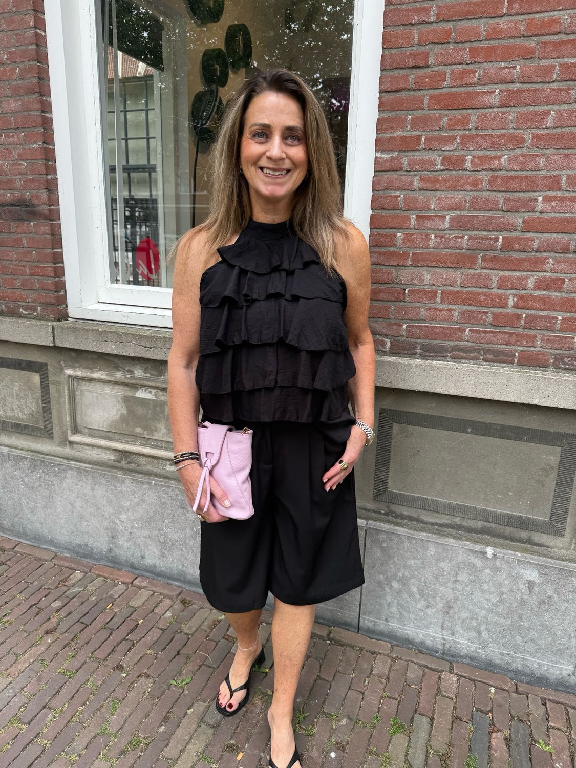 Jaydee rouchel a-lijn blouse black