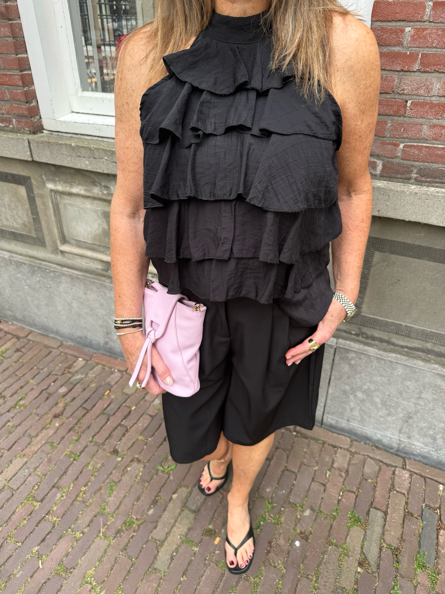 Jaydee rouchel a-lijn blouse black
