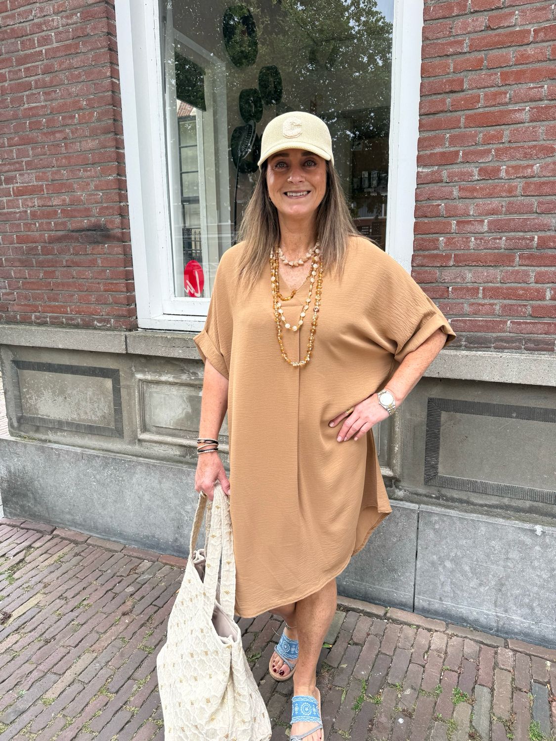 Ginger comfy dress camel