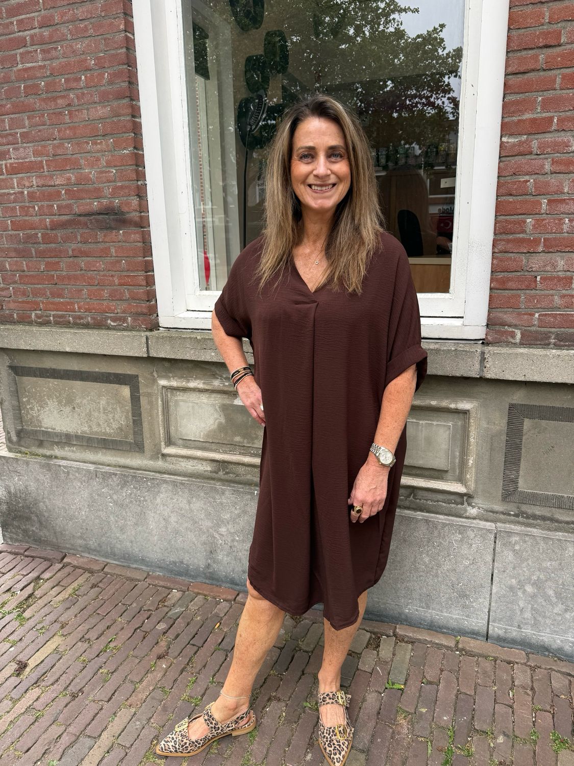 Ginger comfy dress brown