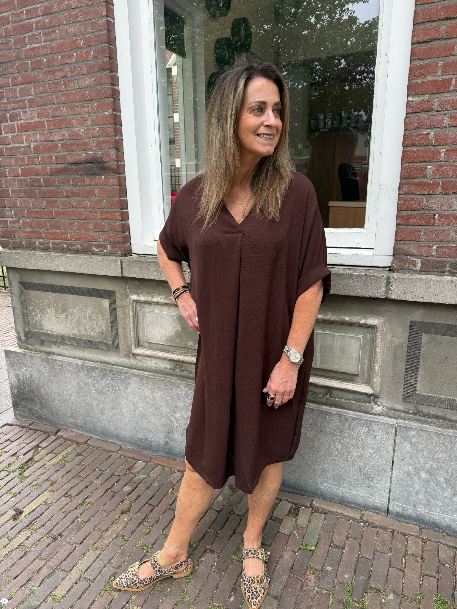 Ginger comfy dress brown