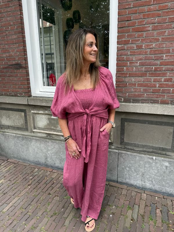 Gijsje co-ord strapless jumpsuit set oud roze