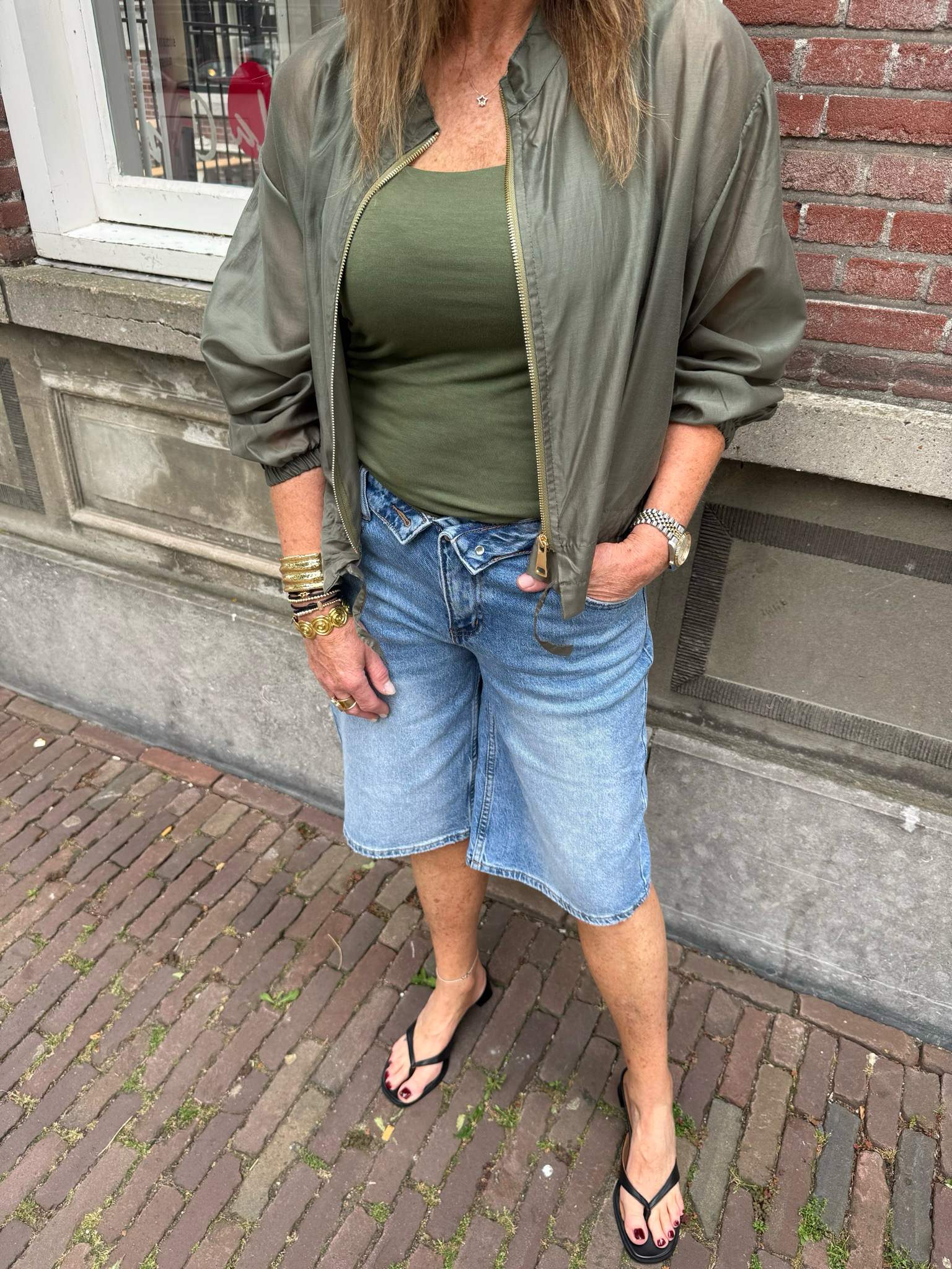 Ella singlet army green