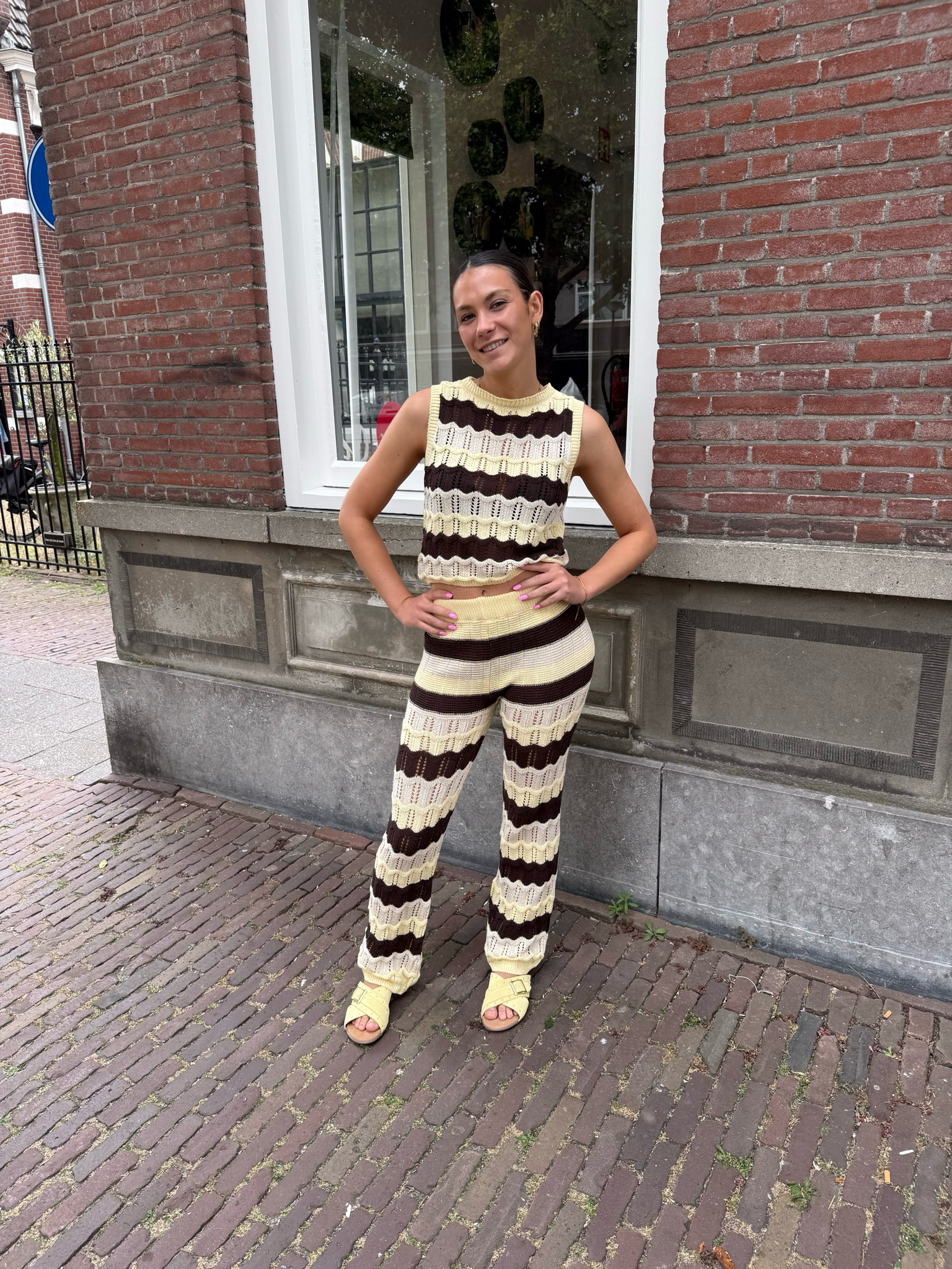 Bridget Beach co-ord brown / butteryellow