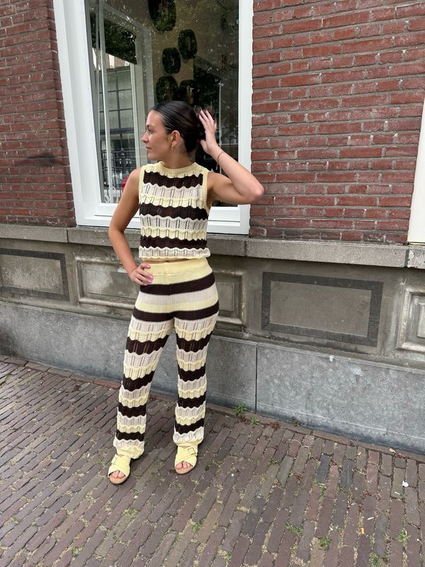 Bridget Beach co-ord brown / butteryellow