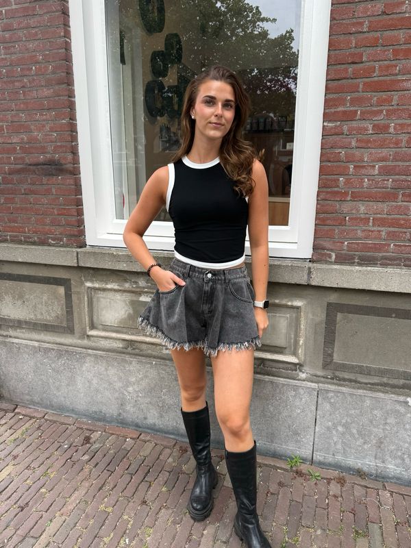 Caro top zwart wit
