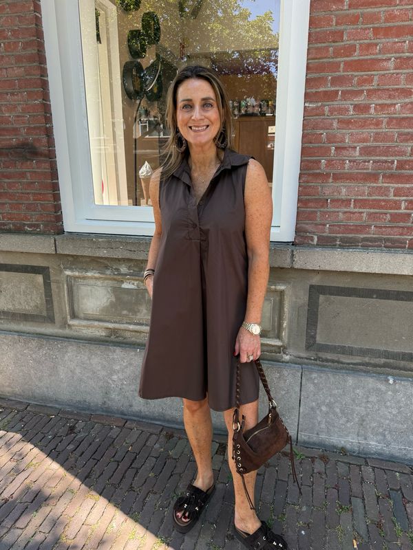 Alexis jurk A-lijn bruin