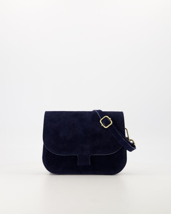 Flora suede tas dark blue