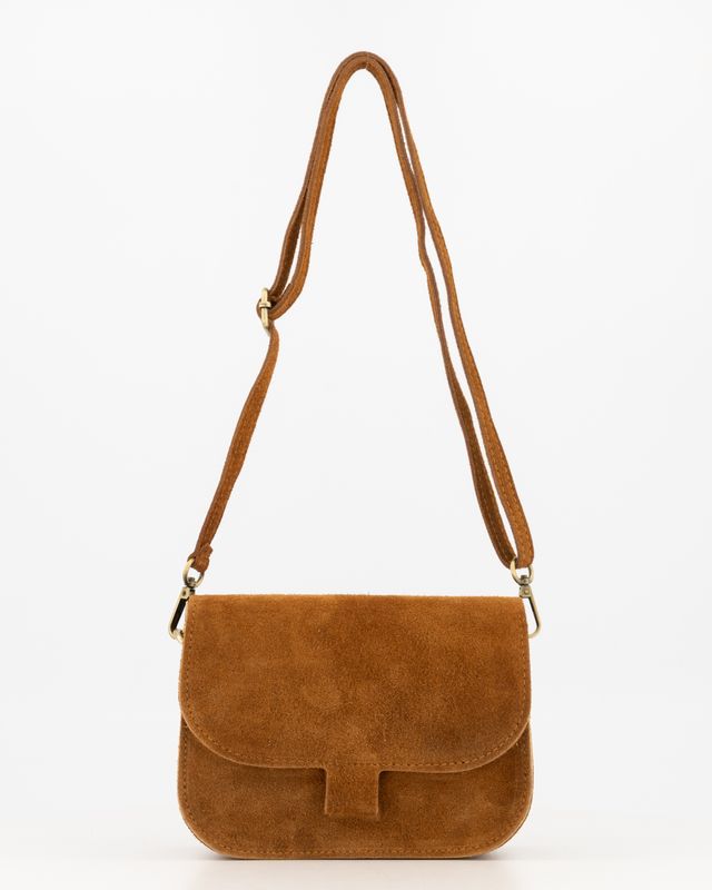 Flora suede tas cognac
