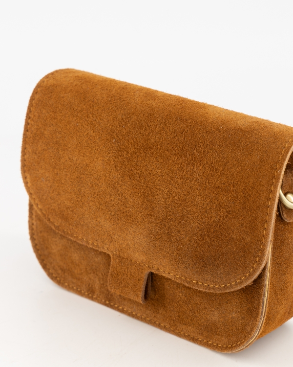 Flora suede tas cognac