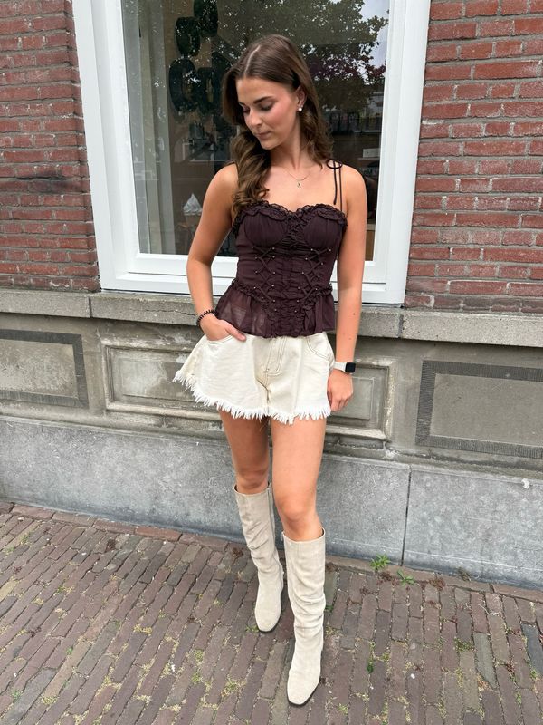 Nikola corset top bruin