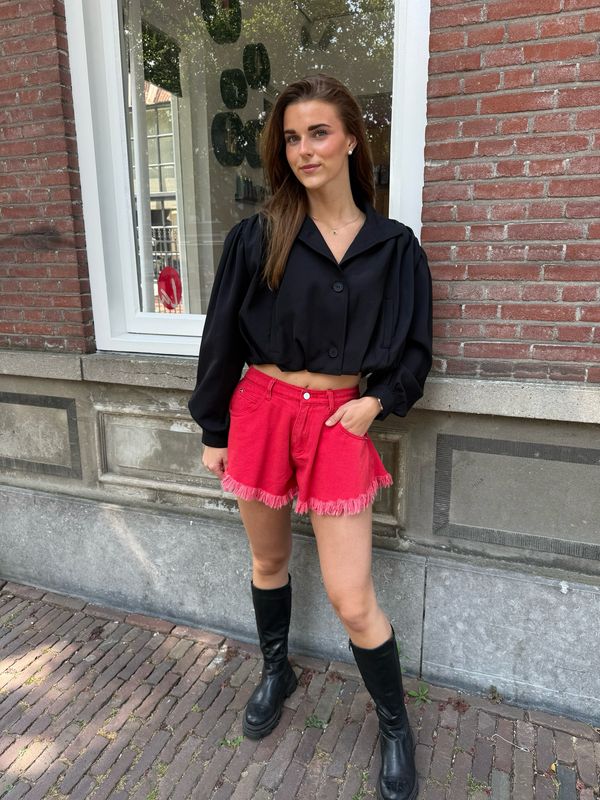 Rosa balloon blouse/jacket zwart