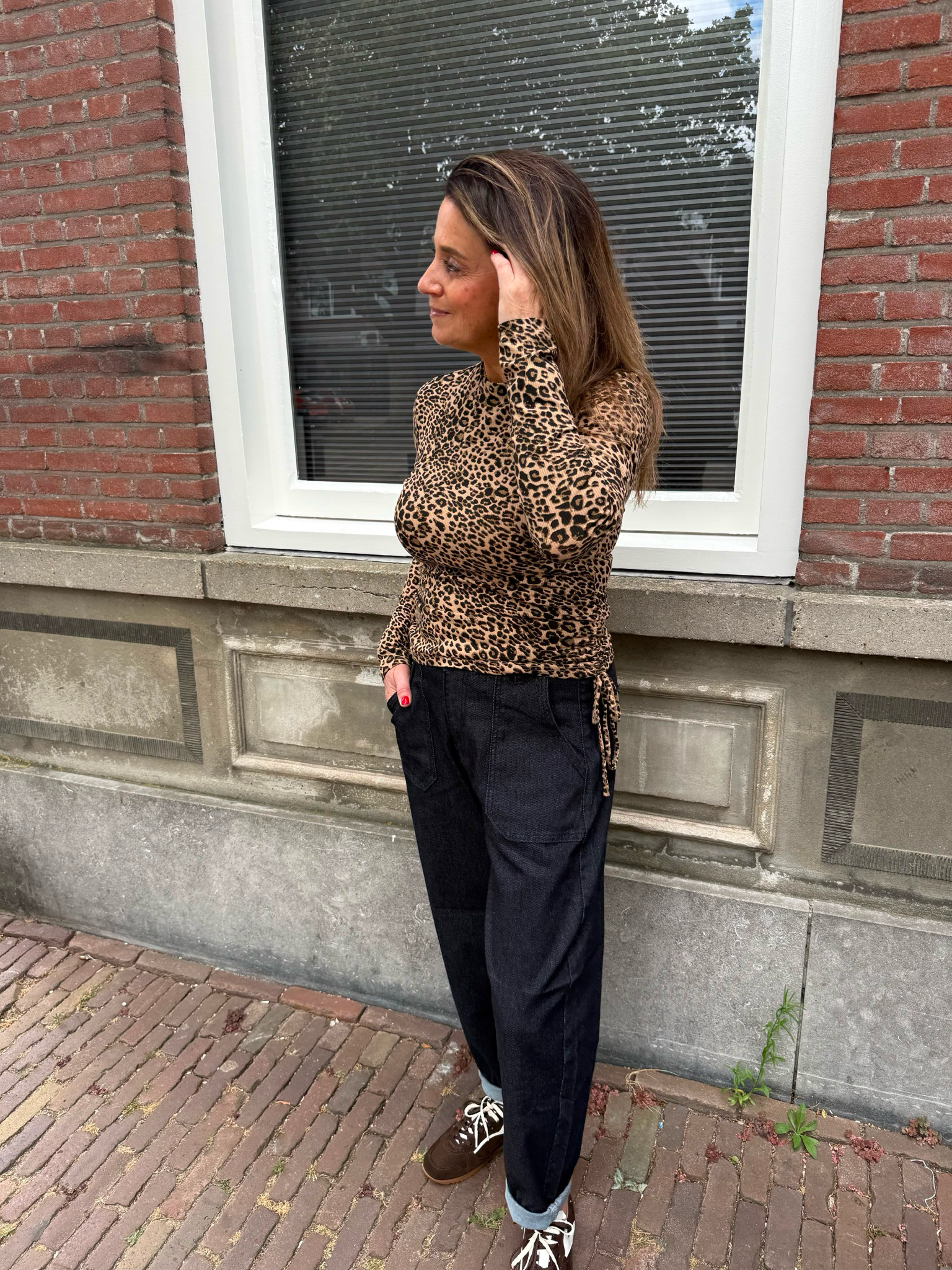 FLURESK Lima top khaki/black